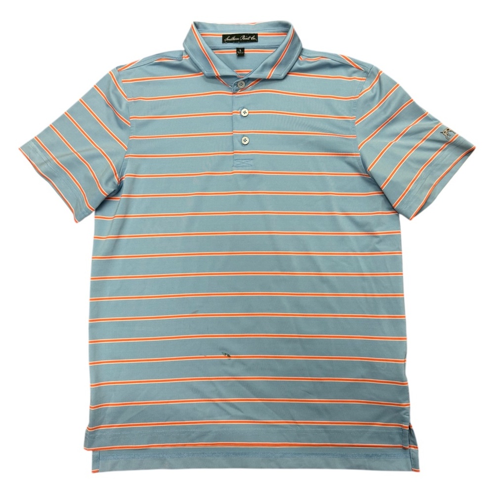 Southern Point Co Boys Blue/Orange Stripe Polo
